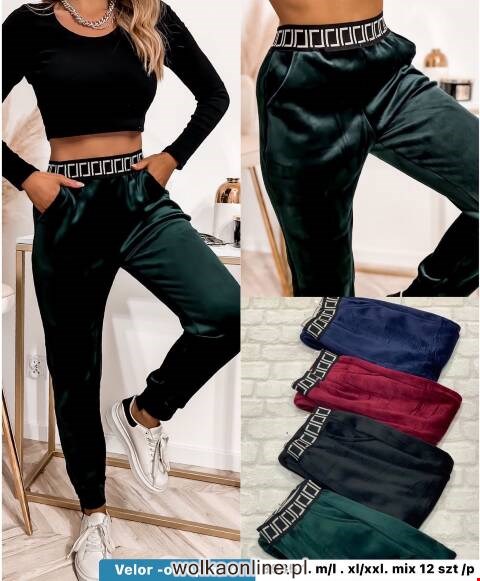 Spodnie welurowe damskie 8935 Mix kolor M-2XL