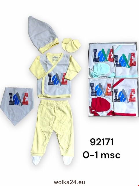 Komplet niemowlęcy 92171 Mix kolor 0-1m (towar tureckie)