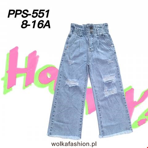 Spodnie dziewczęce jeansowe PPS-551 1 kolor 8-16