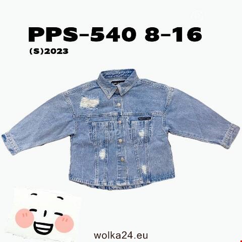 Kurtka dziewczęca jeansowa PPS-540 1 kolor 8-16