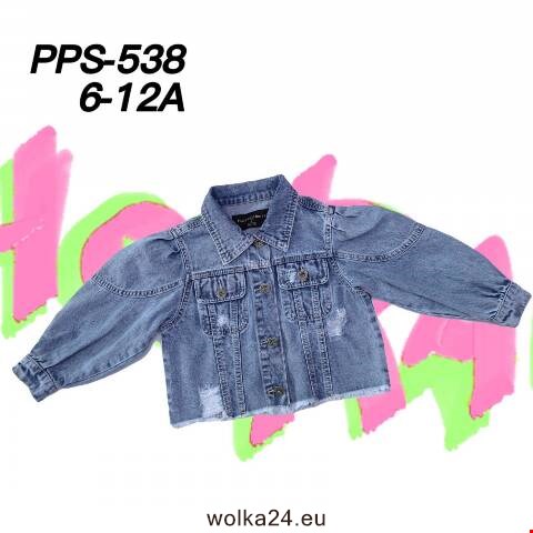 Kurtka dziewczęca jeansowa PPS-538 1 kolor 6-12