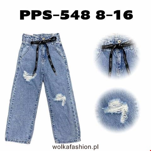 Spodnie dziewczęce jeansowe PPS-548 1 kolor 8-16