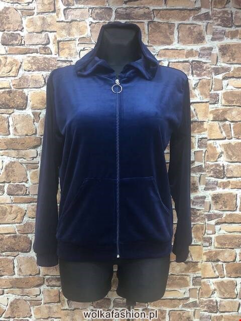 Bluza welurowa damskie 7450 1 kolor L-4XL (towar polskie)