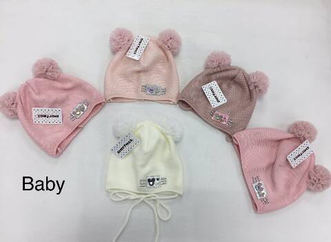 Czapka dziewczęca dzianinowa 2072 Mix kolor Standard