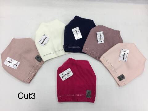 Czapka dziewczęca dzianinowa 2073 Mix kolor Standard