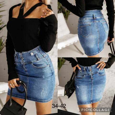 Spódnice jeansowe damskie 7408 1 kolor 34-42 1