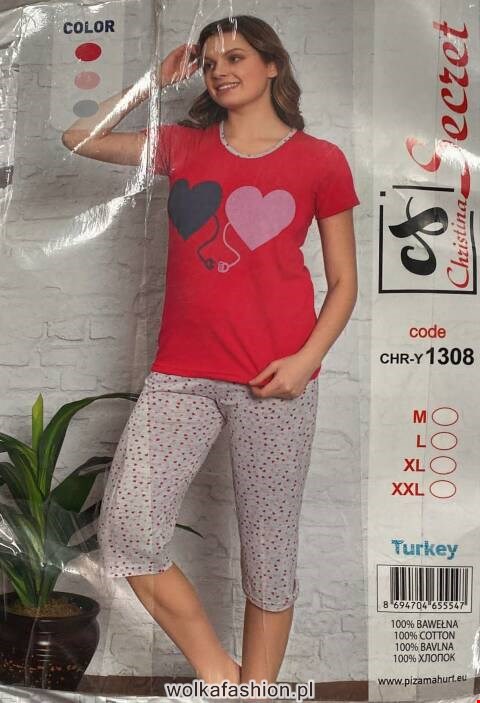 Piżama damskie Y1308 Mix kolor M-2XL (towar tureckie)