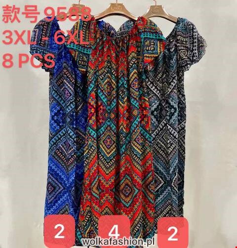 Sukienka damskie china 9588 Mix kolor 3XL-6XL