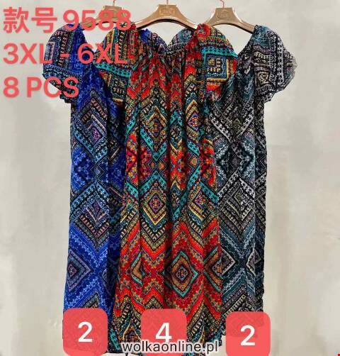 Sukienka damskie china 9588 Mix kolor 3XL-6XL