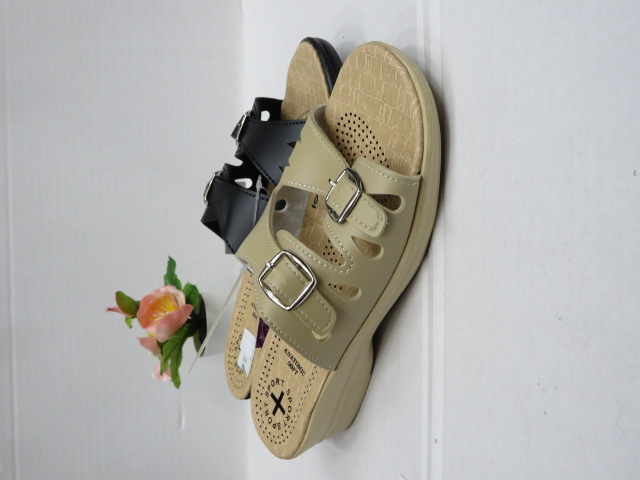 Klapki Damskie 2920 BLACK/WHITE/BEGIE 36-41 1