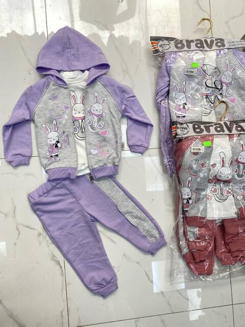 Komplet dziewczęcy 3974 1 kolor 2-5 1