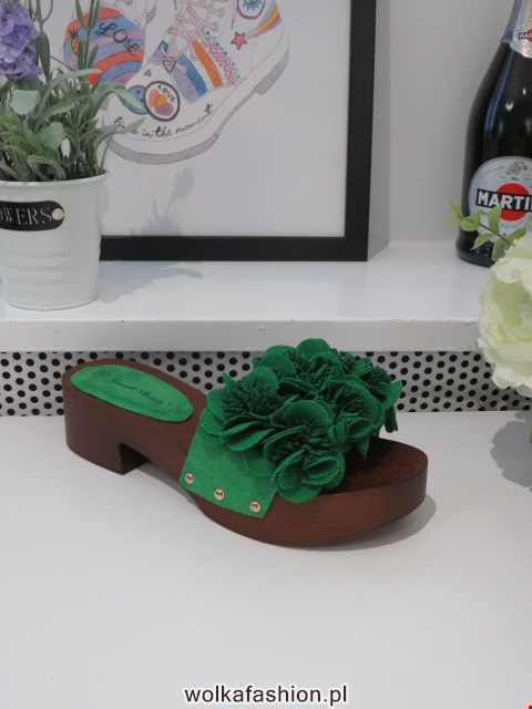 Klapki Damskie LS177 GREEN 36-41