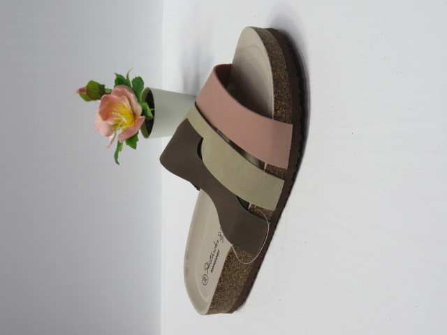 Klapki Damskie 0508 PINK/BROWN 36-41
