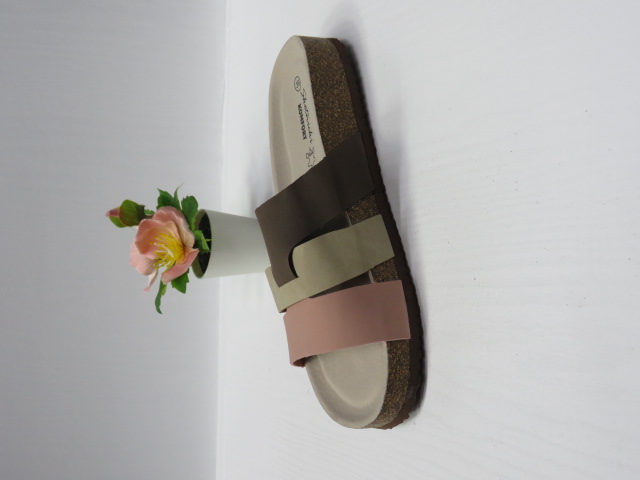 Klapki Damskie 0508 PINK/BROWN 36-41 1