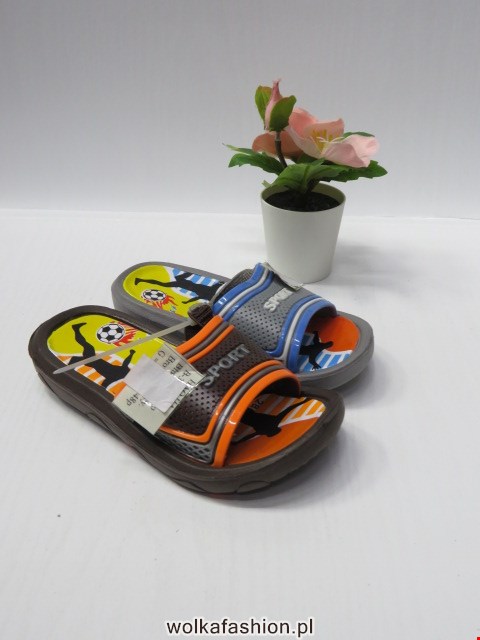 Kapcie Dziecięce B-37-8 BLUE/ORANGE/GREY/BROWN 24-29 1