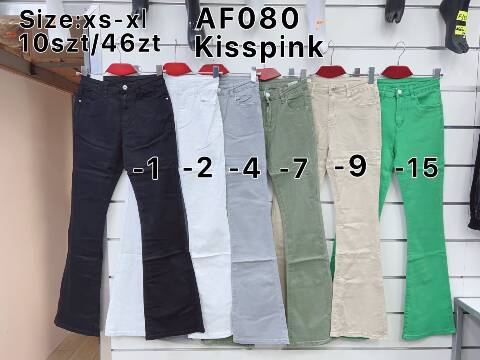 Jeansy damskie AF080 1 kolor XS-XL