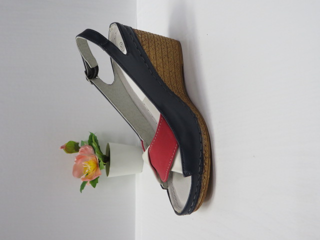 Czółenka damskie 7AA227 NAVY/RED 36-41 1