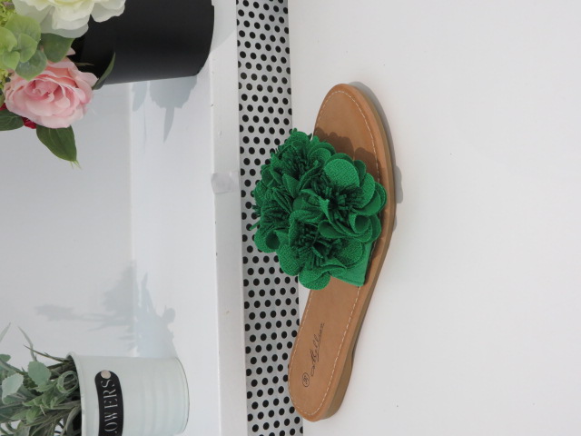 Klapki Damskie MS9058 GREEN 36-41