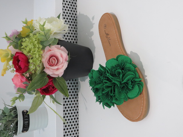 Klapki Damskie MS9058 GREEN 36-41 1