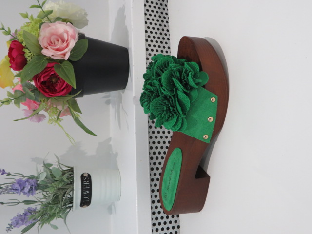 Klapki Damskie LS177 GREEN 36-41