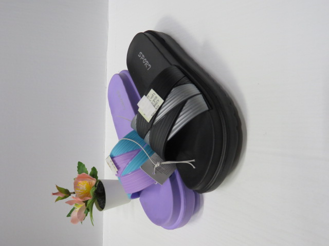 Klapki Damskie A2006-2 BLACK/L.PURPLE/L.GREEN/L.PINK 36-41