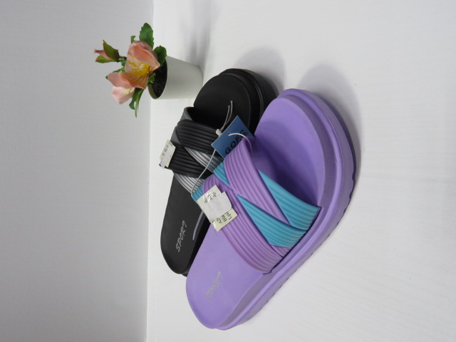 Klapki Damskie A2006-2 BLACK/L.PURPLE/L.GREEN/L.PINK 36-41 1