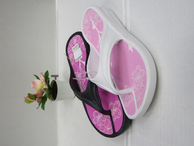 Klapki Damskie T025 BLACK/FIXI/WHITE 36-41