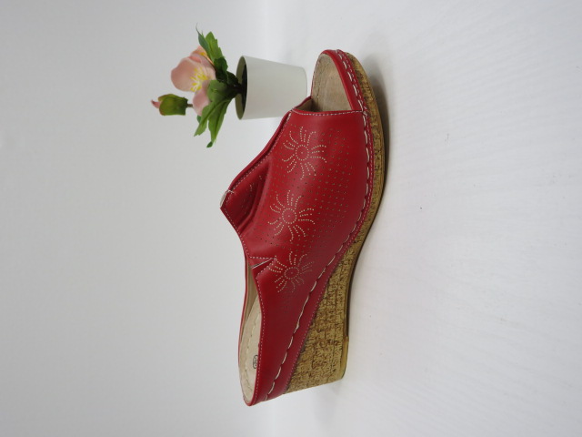 Czółenka damskie C9909-6 RED 36-41 1
