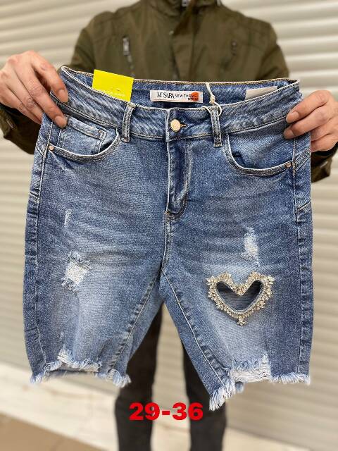 Spodenki jeansowe damskie 9908 1 kolor 29-36 1