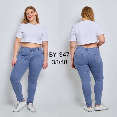 Jeansy damskie BY1347 1 kolor 38-48 1