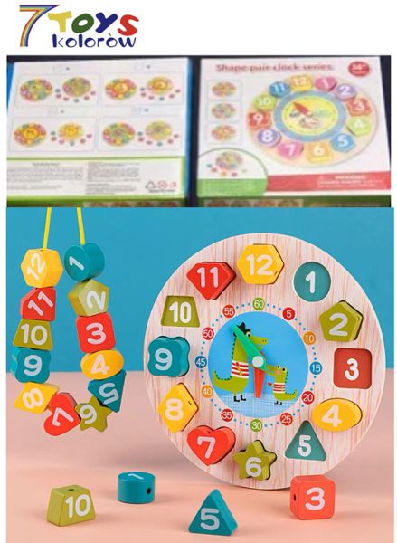 ZEGAR DREWNIANY 779674 MIX KOLOR 18X18X2 1