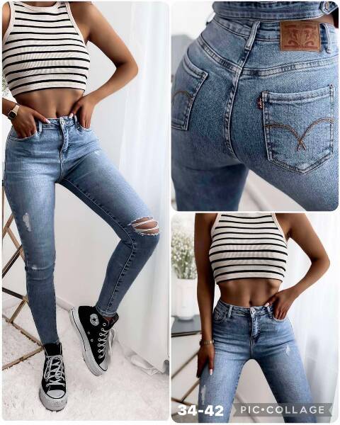 Jeansy damskie 1405 1 kolor 34-42