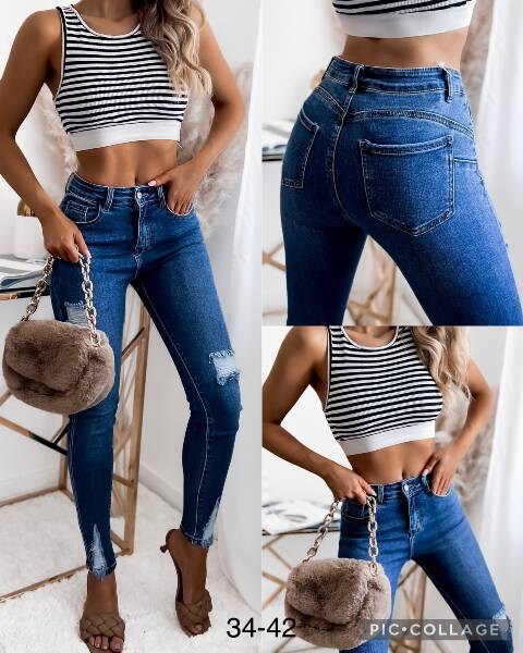 Jeansy damskie 1413 1 kolor 34-42