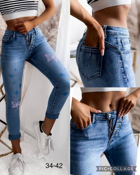 Jeansy damskie 1419 1 kolor 34-42 1