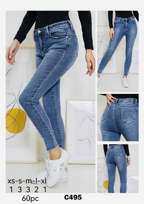 Jeansy damskie C495 1 kolor XS-XL 1