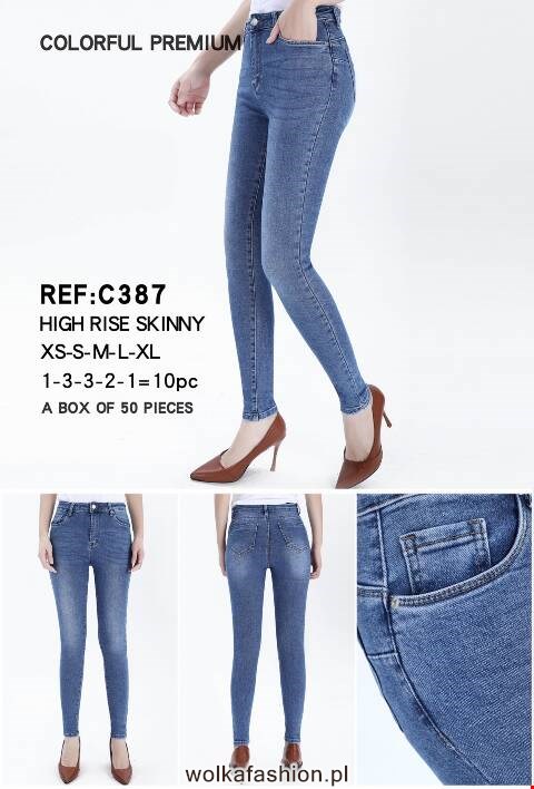 Jeansy damskie C387 1 kolor XS-XL