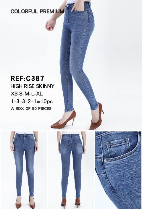 Jeansy damskie C387 1 kolor XS-XL 1