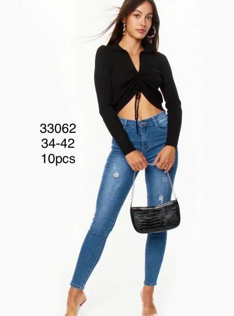 Jeansy damskie 33062 1 kolor 34-42