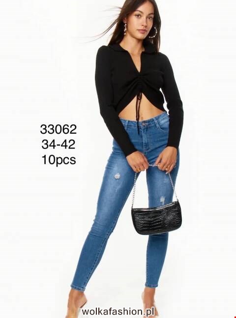 Jeansy damskie 33062 1 kolor 34-42