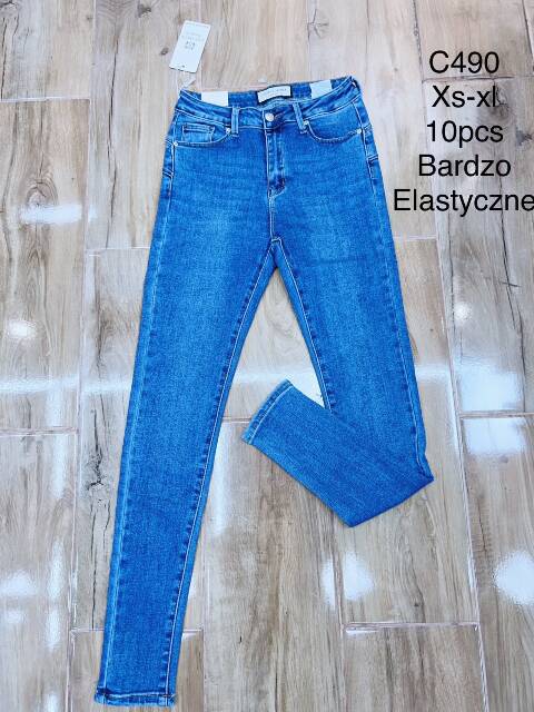 Jeansy damskie C490 1 kolor XS-XL