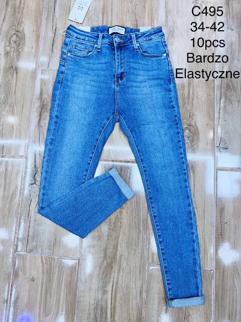 Jeansy damskie C495 1 kolor 34-42 1