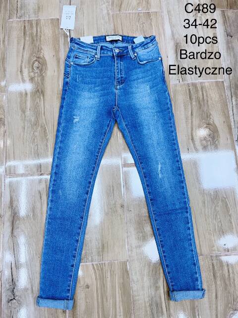 Jeansy damskie C489 1 kolor 34-42 1
