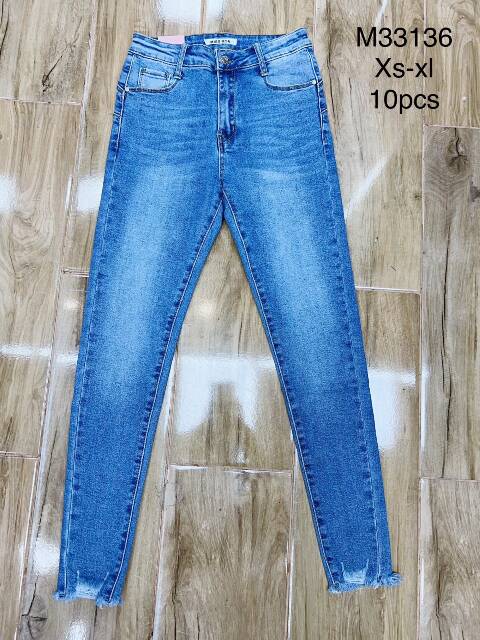 Jeansy damskie M33136 1 kolor XS-XL