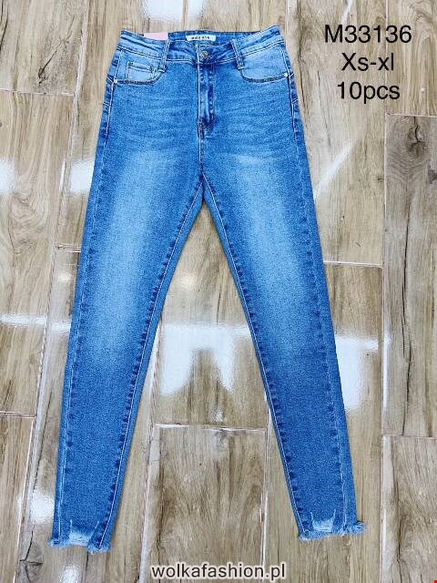Jeansy damskie M33136 1 kolor XS-XL