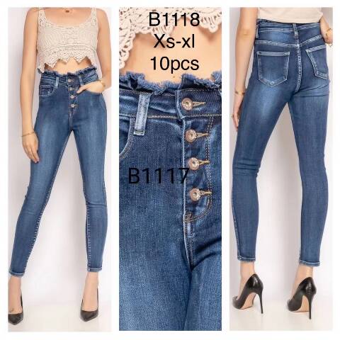 Jeansy damskie B1118 1 Kolor XS-XL