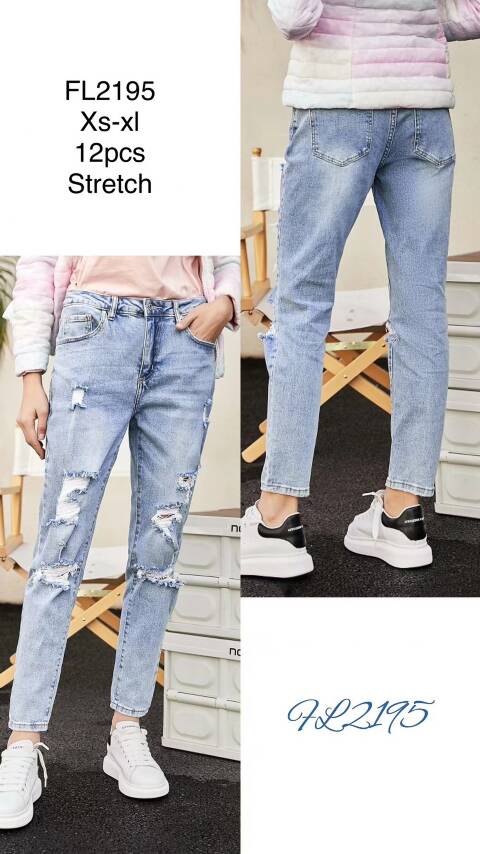 Jeansy damskie FL2195 1 Kolor XS-XL 1