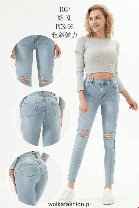 Jeansy damskie 1037 1 kolor XS-XL