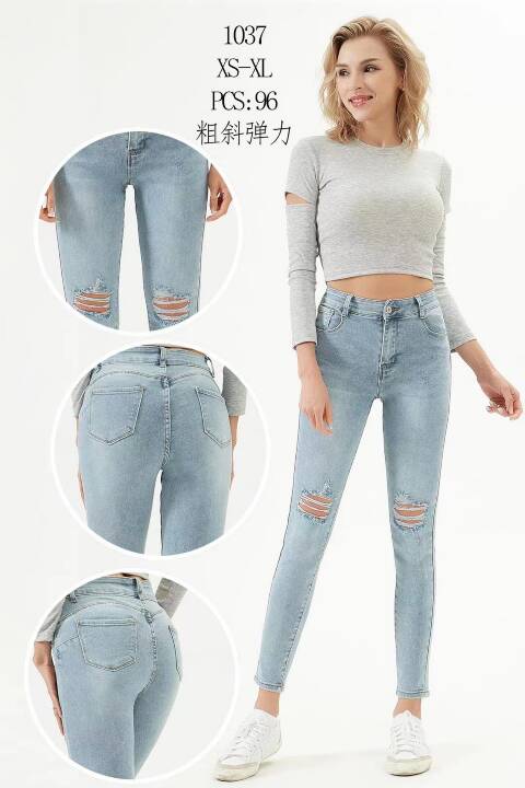 Jeansy damskie 1037 1 kolor XS-XL 1
