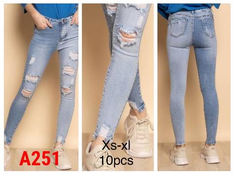 Jeansy damskie A251 1 Kolor XS-XL 1