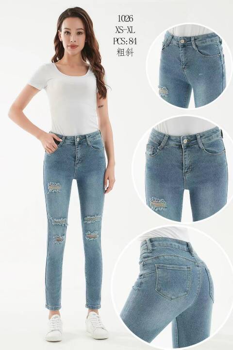 Jeansy damskie 1026 1 kolor XS-XL 1